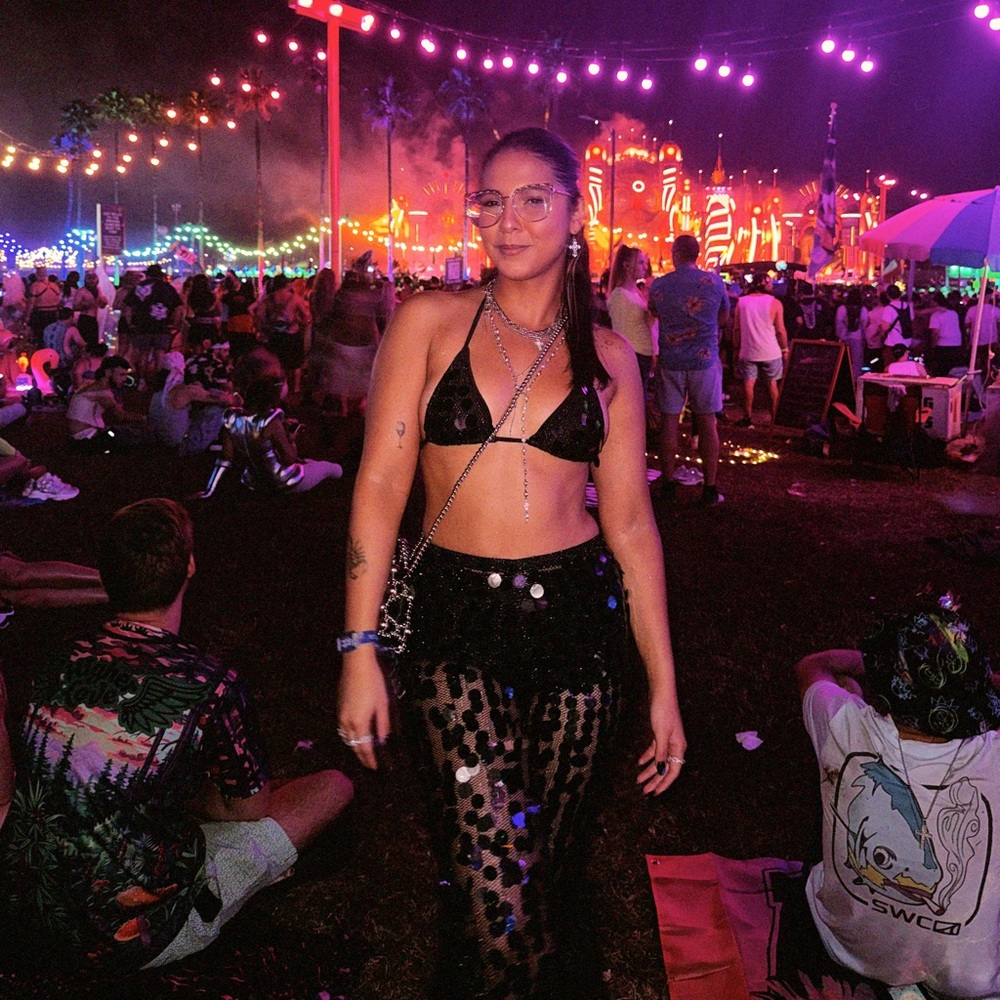 Finesse Black Sequin Flare Pants